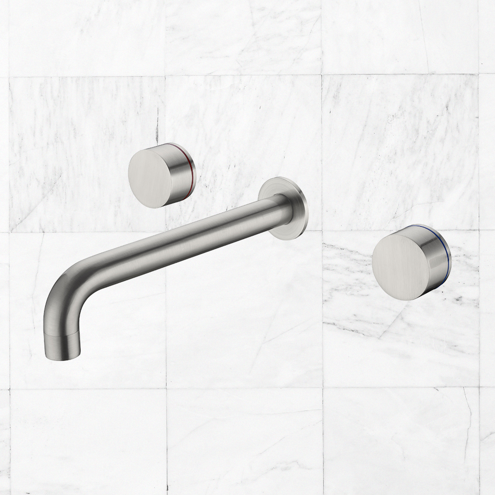 Kara Wall Basin Set 217mm Brushed Nickel