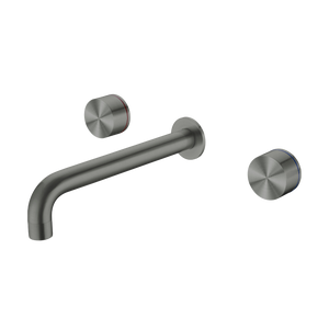 Kara Wall Basin Set 180mm Brushed Gunmetal - Brushed Gunmetal