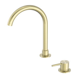 Mecca Hob Basin Mixer Round Swivel Spout Brushed Gold - Brushed Gold