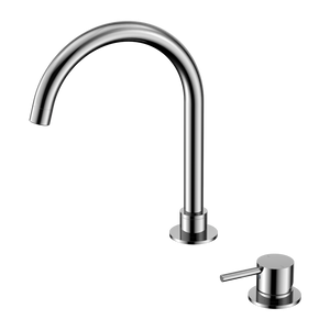 Mecca Hob Basin Mixer Round Swivel Spout Chrome - Chrome