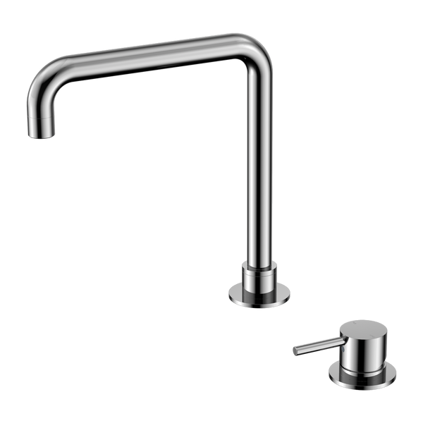Mecca Hob Basin Mixer Square Swivel Spout Chrome