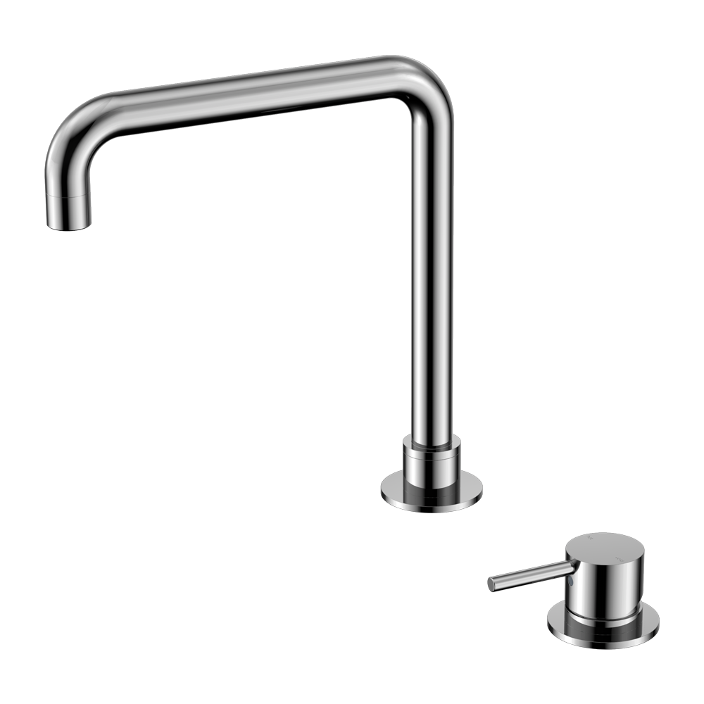 Mecca Hob Basin Mixer Square Swivel Spout Chrome