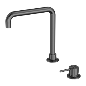 Mecca Hob Basin Mixer Square Swivel Spout Gun Metal - Brushed Gunmetal