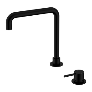 Mecca Hob Basin Mixer Square Swivel Spout Matte Black - Matte Black
