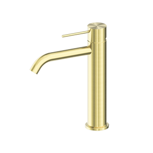 Mecca Mid Tall Basin Mixer Brushed Gold - Brushed Brass Gold