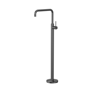 Mecca Freestanding Bath Mixer Square Shape Gun Metal - Brushed Gunmetal