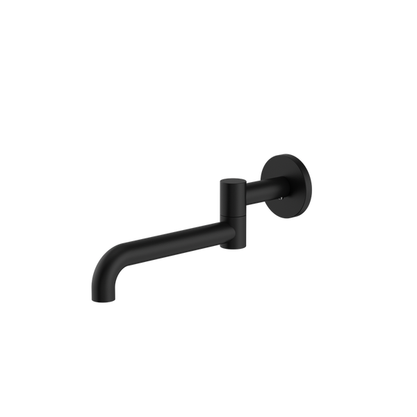 Mecca Wall Mounted Swivel Basin/Bath Spout Only 225mm Matte Black