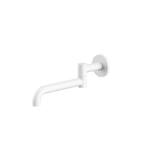 Mecca Wall Mounted Swivel Basin/Bath Spout Only 225mm Matte White