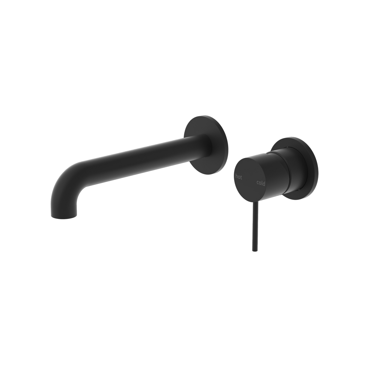 Mecca Wall Basin Mixer Separate Back Plate 230mm Spout Matte Black