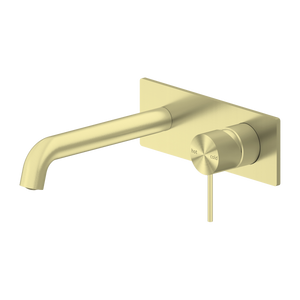 Mecca Wall Basin Mixer 185mm Spout Brushed Gold - Brushed Gold