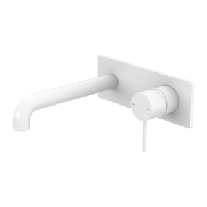 Mecca Wall Basin Mixer 185mm Spout Matte White - Matte White