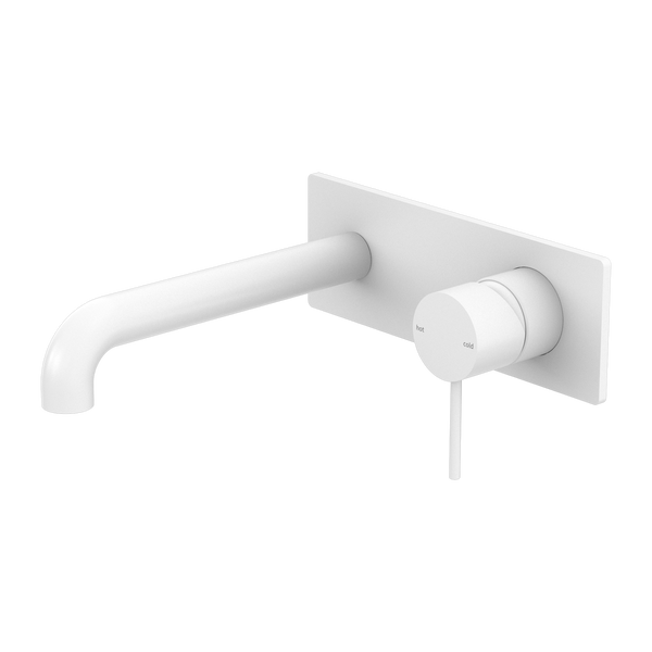 Mecca Wall Basin/Bath Mixer 160mm Matte White