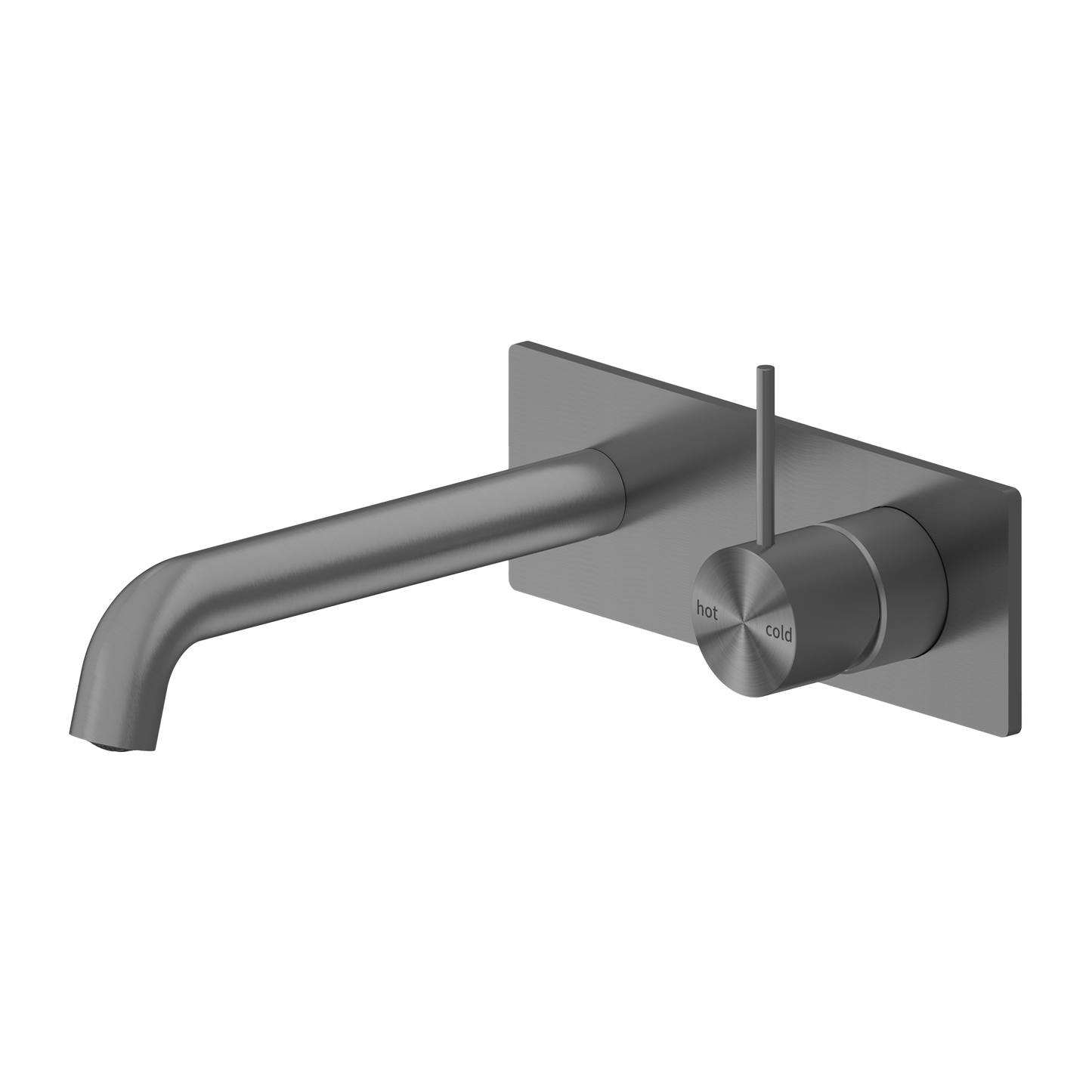 Mecca Wall Basin Mixer Handle Up 185mm Spout Brushed Gunmetal