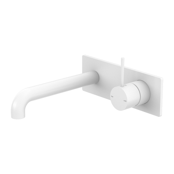 Mecca Wall Basin/Bath Mixer Handle Up 260mm Matte White