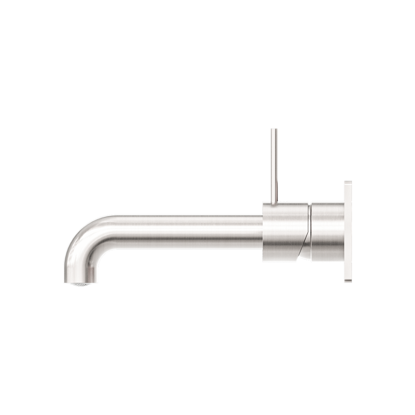 Mecca Wall Basin Mixer Handle Up 185mm Spout Brushed Nickel