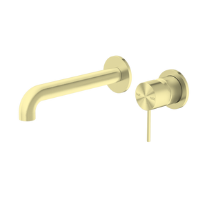 Mecca Wall Basin Mixer Separate Back Plate 230mm Spout Brushed Gold - Brushed Gold