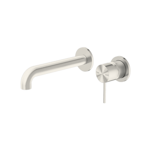 Mecca Wall Basin Mixer Separate Back Plate 230mm Spout Brushed Nickel - Brushed Nickel