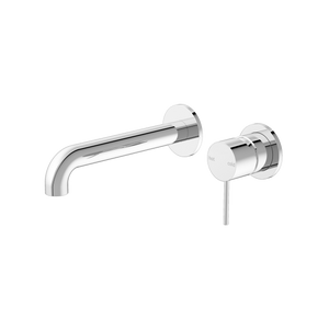 Mecca Wall Basin Mixer Separate Back Plate 185mm Spout Chrome - Chrome
