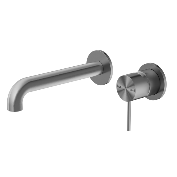 Mecca Wall Basin Mixer Separate Back Plate 230mm Spout Gunmetal