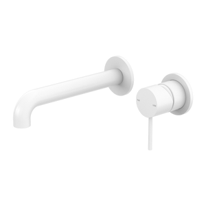 Mecca Wall Basin/Bath Mixer Separete Back Plate 185mm Matte White - Matte White