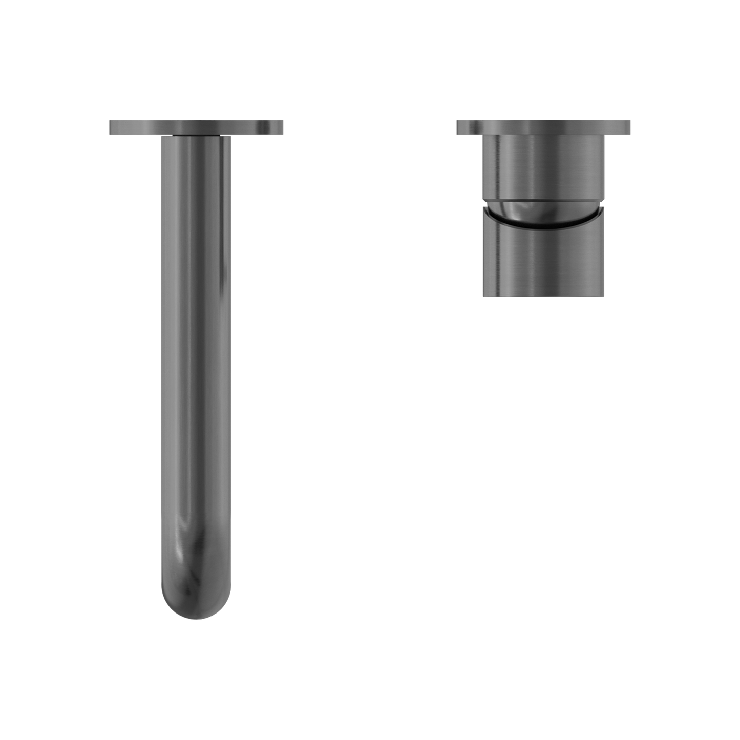 Mecca Wall Basin Mixer Separate Back Plate 185mm Spout Brushed Gunmetal