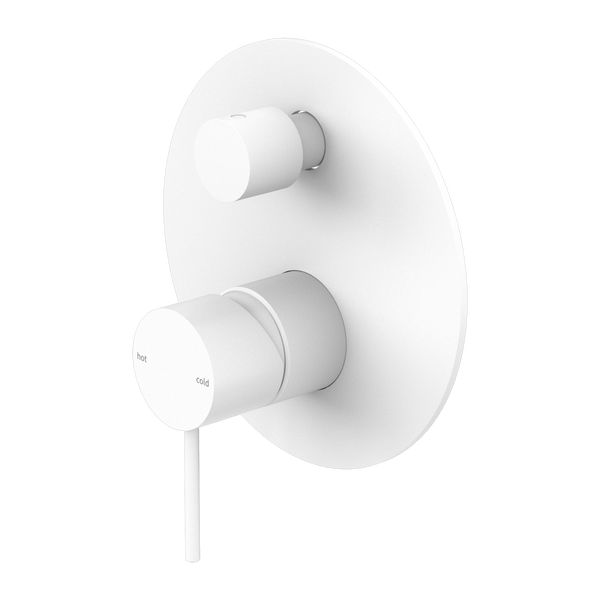 Mecca Shower Mixer With Divertor Matte White