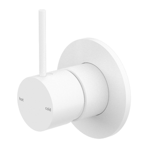 Mecca Shower Mixer Handle Up 80mm Plate Matte White - Matte White