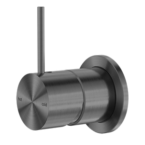 Mecca Shower Mixer 60mm Handle Up Plate Gun Metal - Brushed Gunmetal