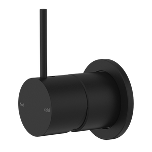 Mecca Shower Mixer 60mm Handle Up Plate Matte Black - Matte Black