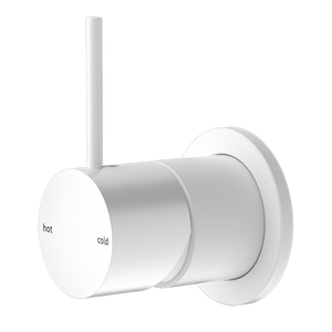 Mecca Shower Mixer 60mm Handle Up Plate Matte White - Matte White