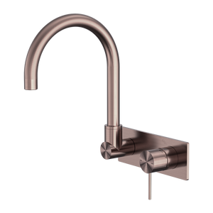 Mecca Wall Basin/Bath Mixer Swivel Spout Brushed Bronze - Brushed Bronze