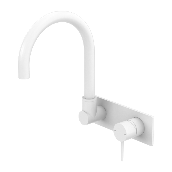 Mecca Wall Basin/Bath Mixer Swivel Spout Matte White