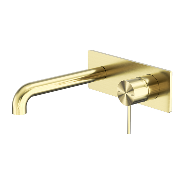 Mecca Wall Basin/Bath Mixer 260mm Brushed Gold