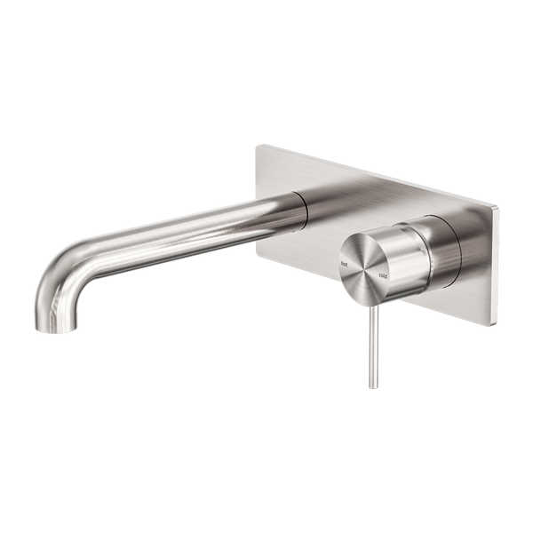 Mecca Wall Basin/Bath Mixer 185mm Brushed Nickel