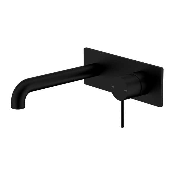 Mecca Wall Basin/Bath Mixer 230mm Matte Black