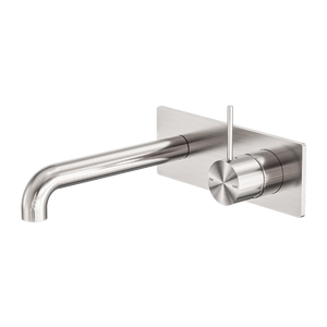 Mecca Wall Basin/Bath Mixer Handle Up 230mm Brushed Nickel - Brushed Nickel