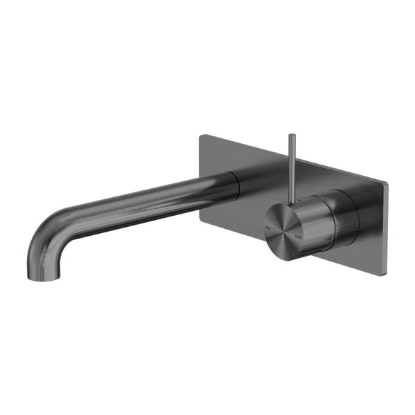 Mecca Wall Basin/Bath Mixer Handle Up 120mm Gun Metal
