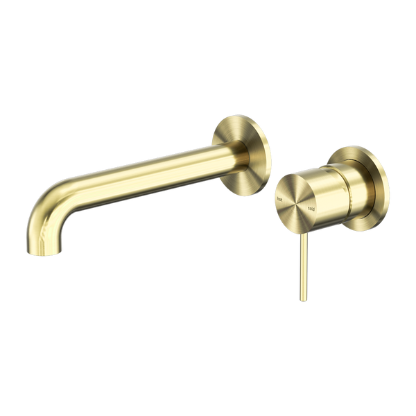 Mecca Wall Basin/Bath Mixer Separete Back Plate 160mm Brushed Gold