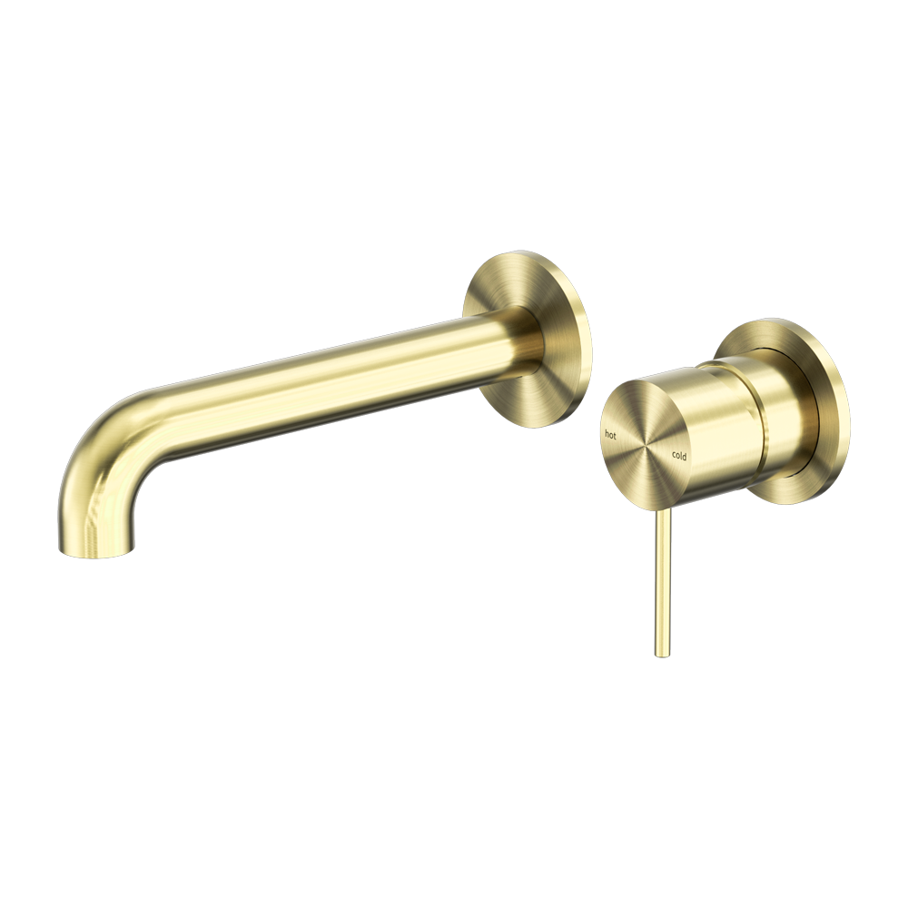 Mecca Wall Basin/Bath Mixer Separate Back Plate 260mm Brushed Gold