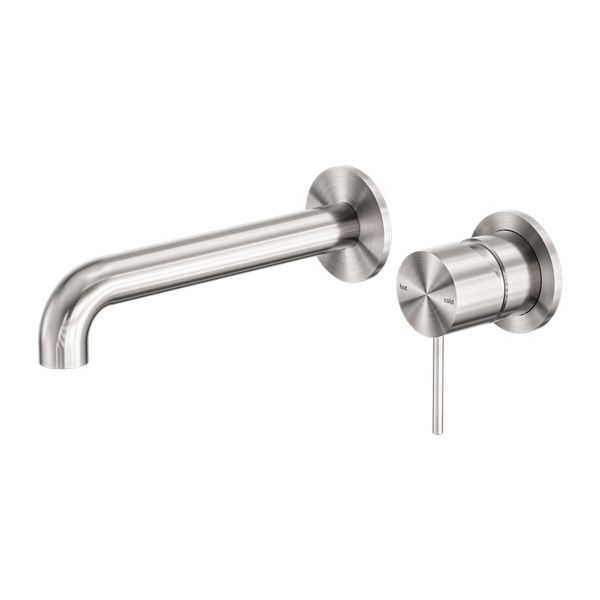Mecca Wall Basin/Bath Mixer Separate Back Plate 260mm Brushed Nickel