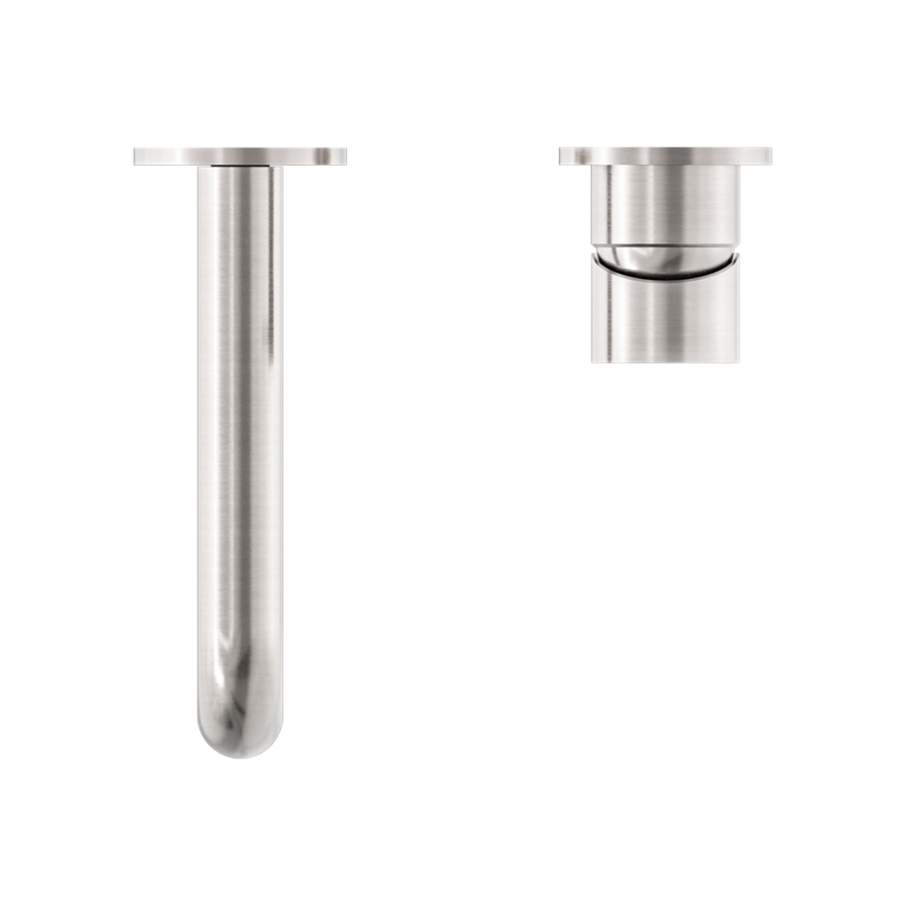 Mecca Wall Basin/Bath Mixer Separate Back Plate 160mm Spout Brushed Nickel