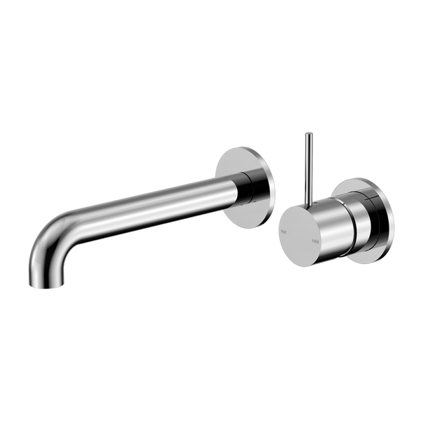 Mecca Wall Basin/Bath Mixer Separete Back Plate Handle Up 185mm Chrome