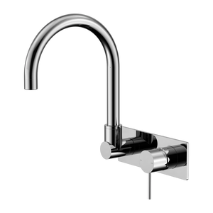Mecca Wall Basin/Bath Mixer Swivel Spout Chrome - Chrome