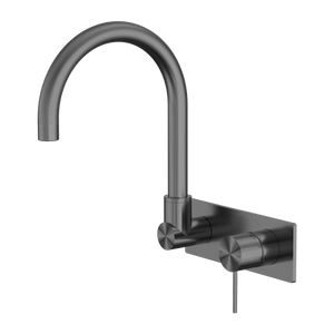 Mecca Wall Basin/Bath Mixer Swivel Spout Gun Metal - Brushed Gunmetal