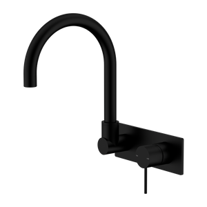 Mecca Wall Basin/Bath Mixer Swivel Spout Matte Black - Matte Black