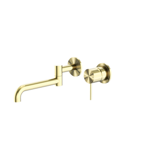 Mecca Wall Basin/Bath Mixer Swivel Spout 225mm Brushed Gold - Brushed Gold