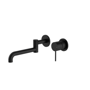 Mecca Wall Basin/Bath Mixer Swivel Spout 225mm Matte Black - Matte Black