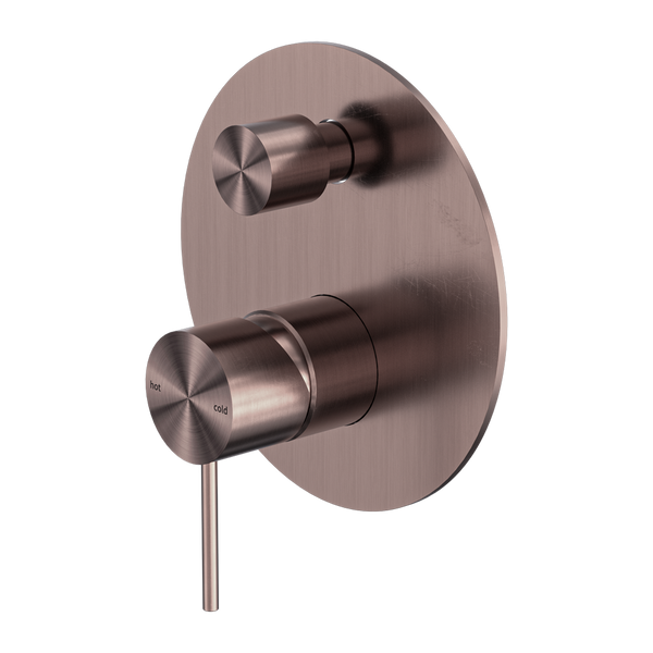 Mecca Shower Mixer With Divertor Brushed Bronze