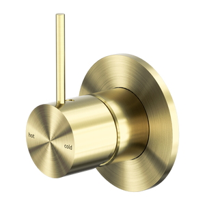 Mecca Shower Mixer Handle Up 80mm Plate Brushed Gold - Brushed Gold