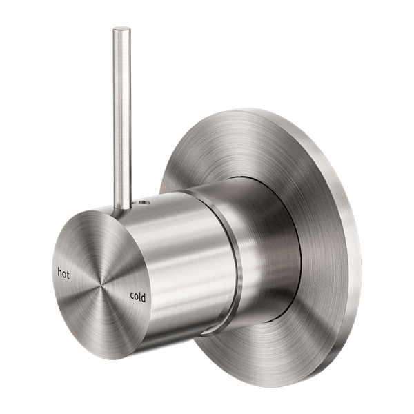 Mecca Shower Mixer Handle Up 80mm Plate Brushed Nickel